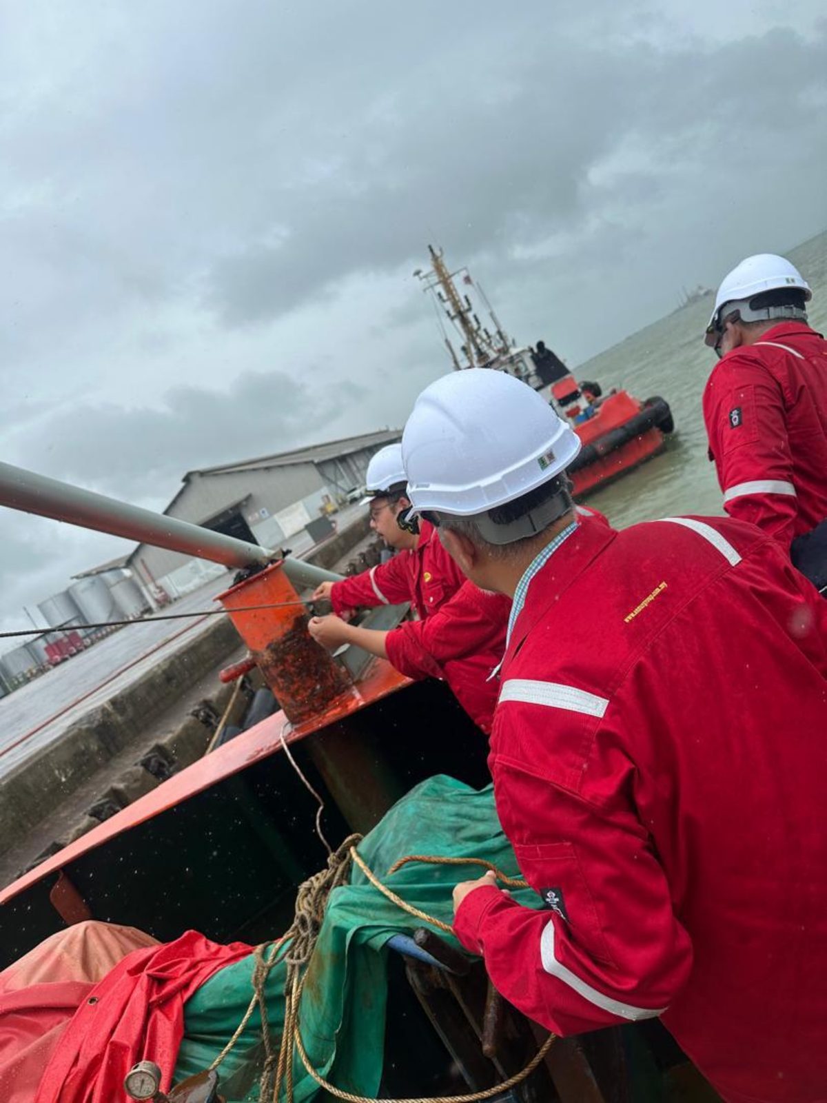 Deck equipment inspection aboard a seismic support vessel